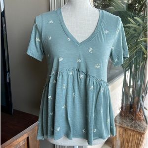 Skylar + Jade Green Floral Top